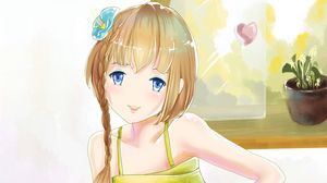 Preview wallpaper girl, pose, smile, anime, art