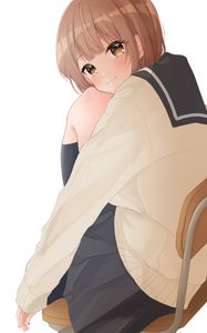 Preview wallpaper girl, pose, smile, glance, anime