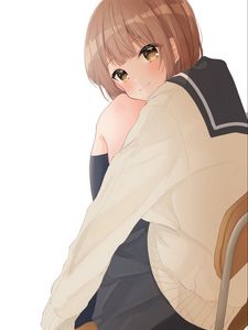 Preview wallpaper girl, pose, smile, glance, anime