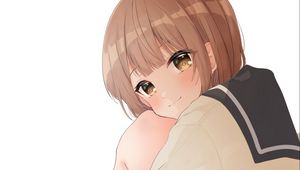 Preview wallpaper girl, pose, smile, glance, anime