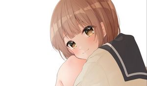 Preview wallpaper girl, pose, smile, glance, anime