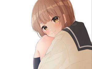Preview wallpaper girl, pose, smile, glance, anime