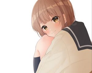 Preview wallpaper girl, pose, smile, glance, anime