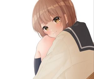 Preview wallpaper girl, pose, smile, glance, anime