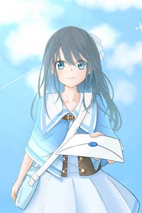 Preview wallpaper girl, postman, envelope, letter, anime