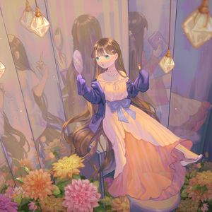 Preview wallpaper girl, princess, mirror, anime, art