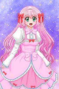 Preview wallpaper girl, princess, smile, dress, anime, pink