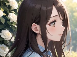 Preview wallpaper girl, profile, anime, art