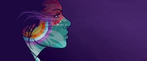 Preview wallpaper girl, profile, vector