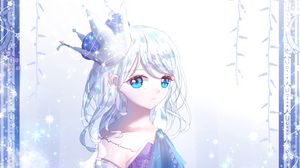 Preview wallpaper girl, queen, crown, anime