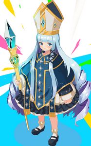 Preview wallpaper girl, queen, staff, anime, art