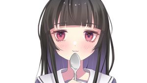 Preview wallpaper girl, rabbit, ears, spoon, anime, art, cute