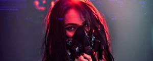 Preview wallpaper girl, respirator, mask, cyberpunk