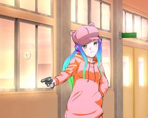 Preview wallpaper girl, revolver, anime, art