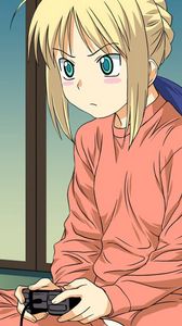 Preview wallpaper girl, room, board, pajamas, concentration