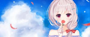 Preview wallpaper girl, rose, dress, anime, art