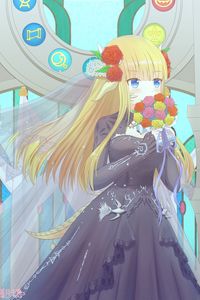 Preview wallpaper girl, roses, bouquet, flowers, anime