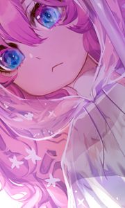 Preview wallpaper girl, sad, anime, pink