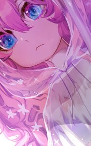 Preview wallpaper girl, sad, anime, pink