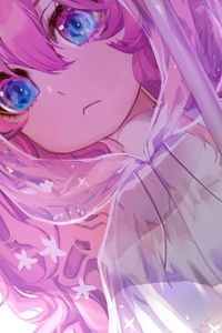 Preview wallpaper girl, sad, anime, pink