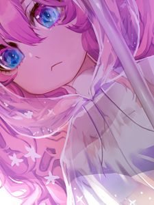 Preview wallpaper girl, sad, anime, pink