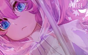 Preview wallpaper girl, sad, anime, pink