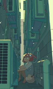 Preview wallpaper girl, sad, gateway, anime, art