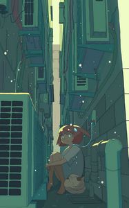 Preview wallpaper girl, sad, gateway, anime, art