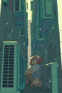 Preview wallpaper girl, sad, gateway, anime, art