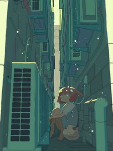 Preview wallpaper girl, sad, gateway, anime, art