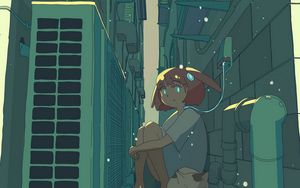 Preview wallpaper girl, sad, gateway, anime, art
