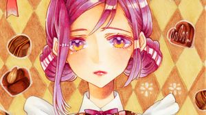 Preview wallpaper girl, sad, heart, anime