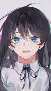 Preview wallpaper girl, sad, tears, anime, art