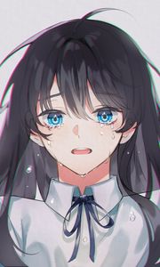 Preview wallpaper girl, sad, tears, anime, art