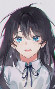 Preview wallpaper girl, sad, tears, anime, art