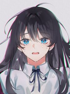 Preview wallpaper girl, sad, tears, anime, art