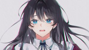 Preview wallpaper girl, sad, tears, anime, art