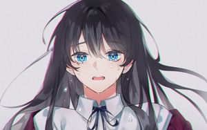 Preview wallpaper girl, sad, tears, anime, art
