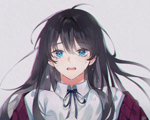 Preview wallpaper girl, sad, tears, anime, art