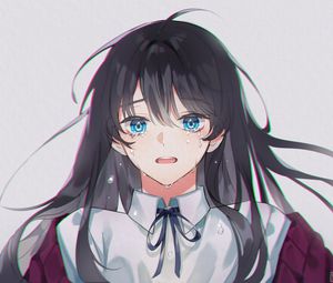 Preview wallpaper girl, sad, tears, anime, art