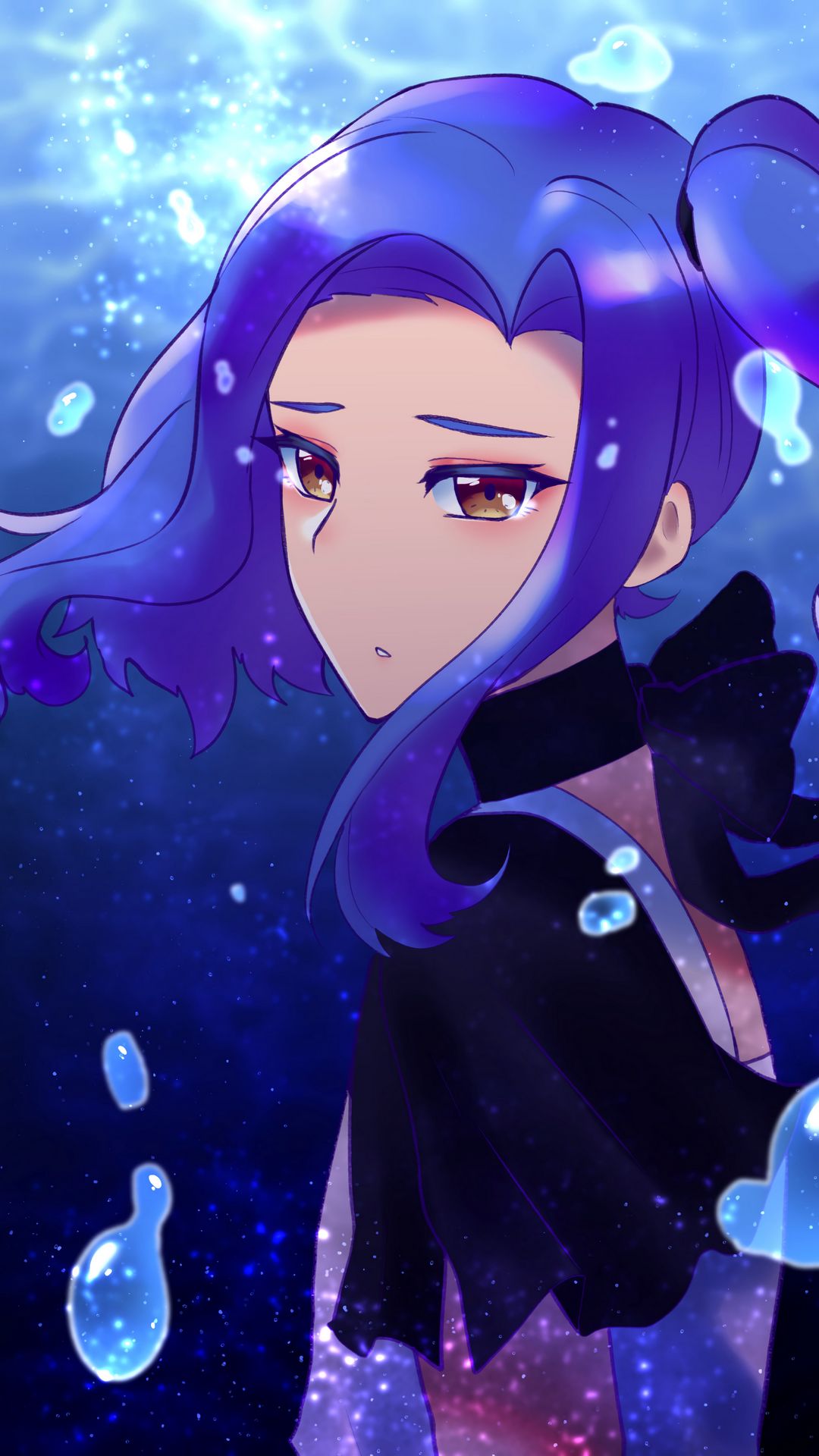 anime girl in water sad
