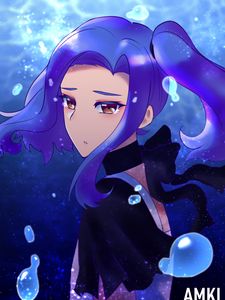 Preview wallpaper girl, sad, tears, water, under water, anime