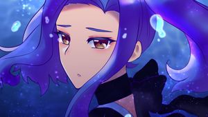 Preview wallpaper girl, sad, tears, water, under water, anime