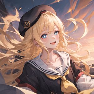 Preview wallpaper girl, sailor suit, anime, smile, art