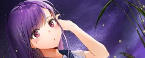 Preview wallpaper girl, sailor suit, anime, purple