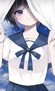 Preview wallpaper girl, sailor suit, glance, smile, anime