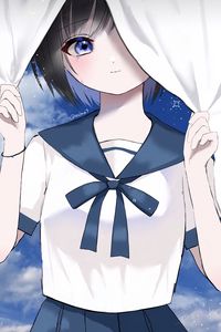 Preview wallpaper girl, sailor suit, glance, smile, anime
