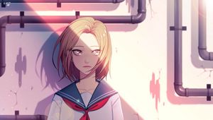 Preview wallpaper girl, sailor suit, glance, anime, art