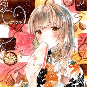 Preview wallpaper girl, sandwich, watercolor, anime