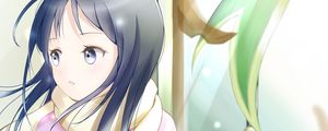 Preview wallpaper girl, scarf, coat, anime